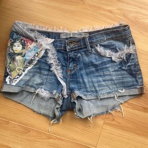 Custom, distressed one of a kind jean shorts!